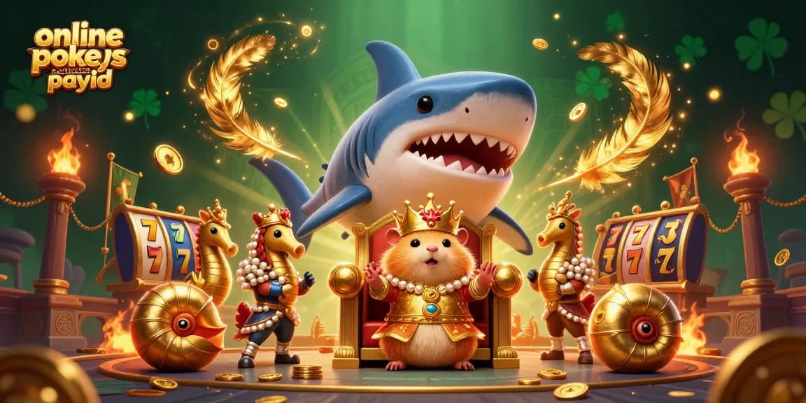 Engage with online pokies Australia PayID in a vibrant 3D casino scene featuring a hamster king.
