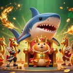 Engage with online pokies Australia PayID in a vibrant 3D casino scene featuring a hamster king.